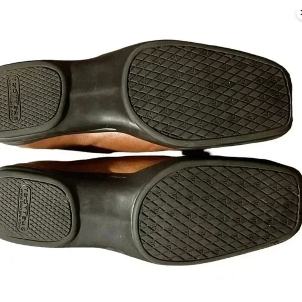 Womens Trotter Brown Leather Slip-On Loafers With Square Toe & Stitching Sz 9N - Picture 8 of 10